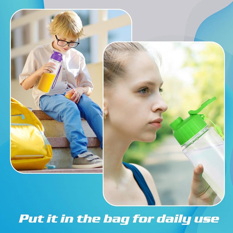 Olgaa 12 Pack Water Bottles Bulk 17 oz End of the Year Gifts for Students Kids from Teacher Reusable Leak Portable Plastic Sports Summer Drink Water Bottles with Handle Strap for Cycling Camping - Image 4